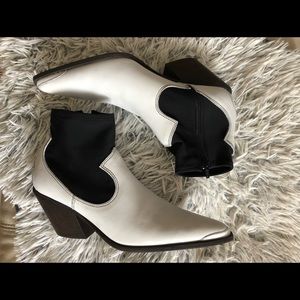 Black and White Free People Jackson West Ankle Boots